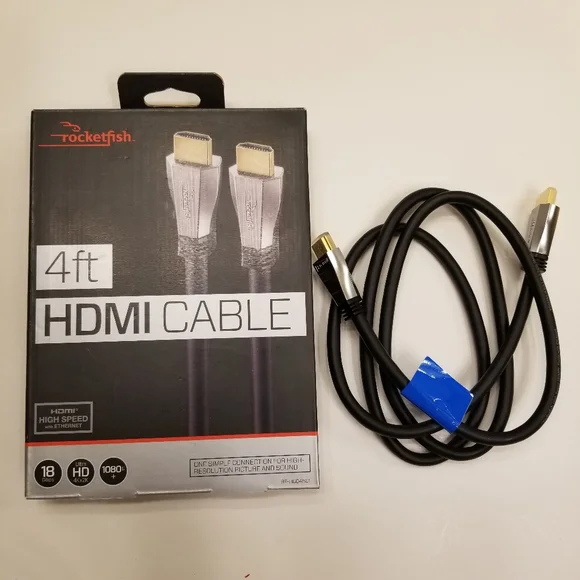 NIB Rocketfish 4ft 1080p+ 4Kx2K UltraHD HDMI High Speed 18Gbps Cable Black - Picture 4 of 11
